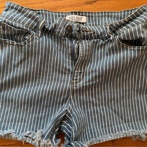 Judy Blue Blue and White Striped shorts